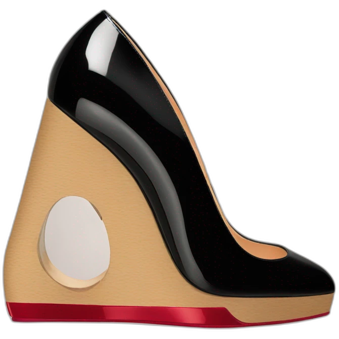 WEDGE LOUBOUTIN black PATENT emoji