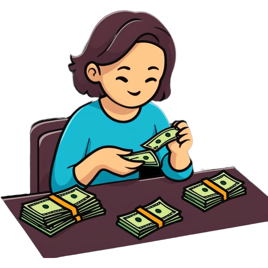 yellow woman counting money emoji