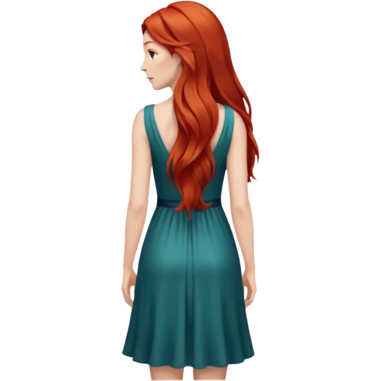 long redhead hair woman back emoji