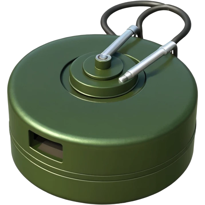 military green flat realistic anti-personnel mine emoji