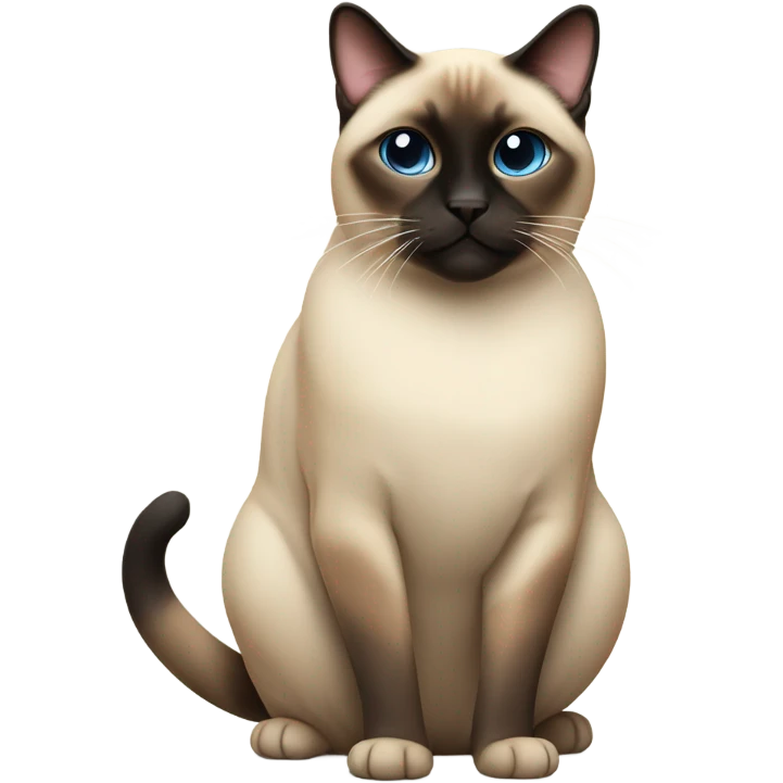 A fat Siamese cat with no tail emoji