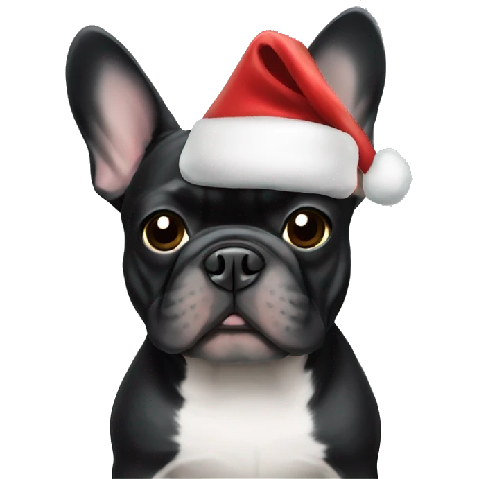 Black French bulldog Christmas  emoji