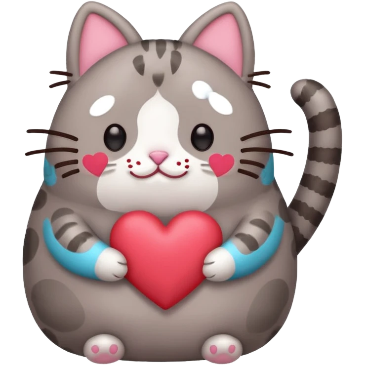 Pusheen cat red heart emoji