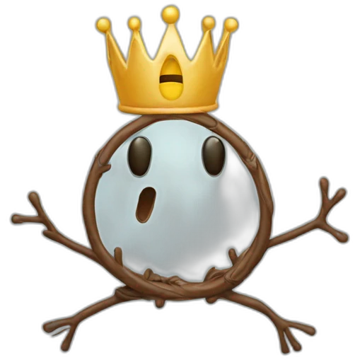 Stickman avec une couronne emoji