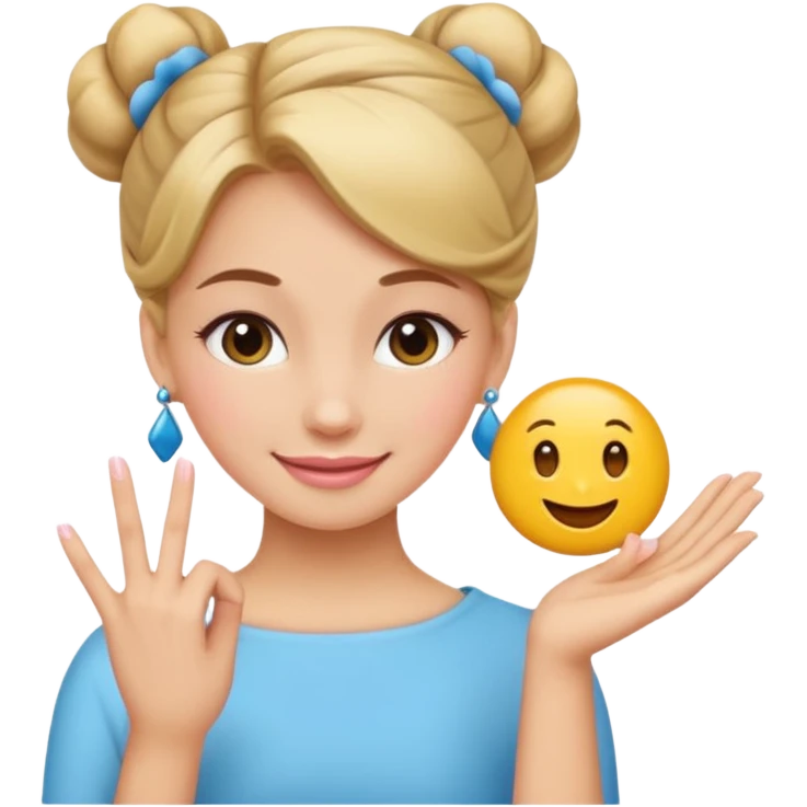Emoji qui sourire avec un doigt d’honneur et un noeud dans les cheveux ils faut que se soit girly emoji