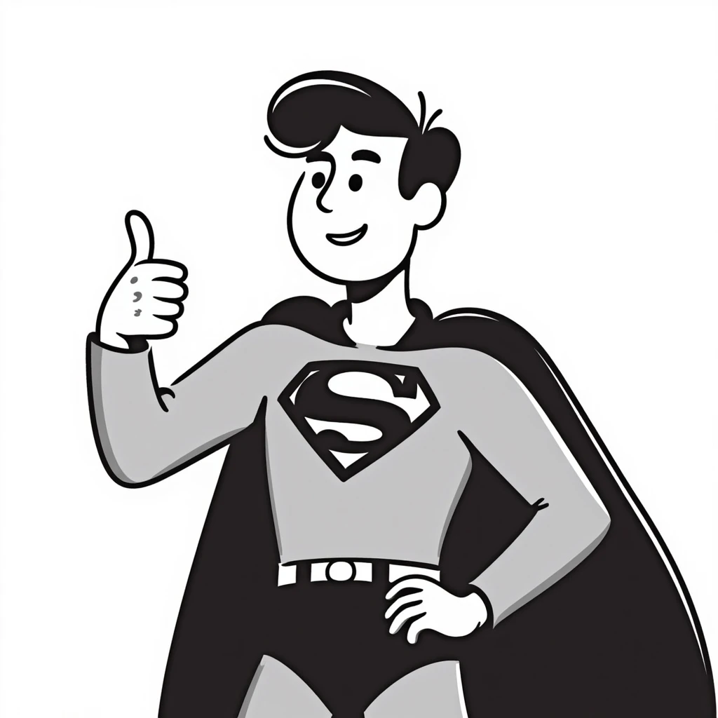 Superman giving a thumbs up emoji