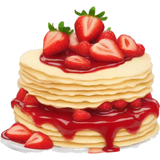 Crepe strawberry jam cake emoji