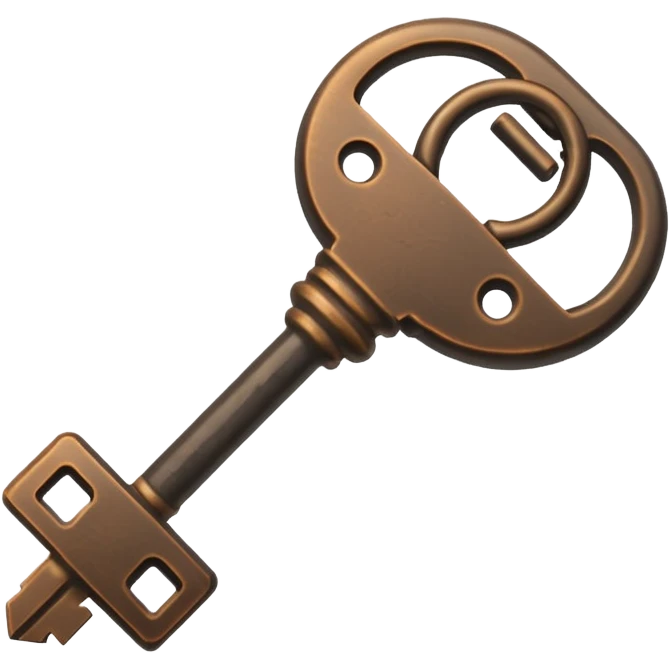 iOS style emoji, minimal ancient key, dark fantasy emoji