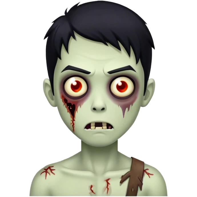 Boy zombie with black hair emoji
