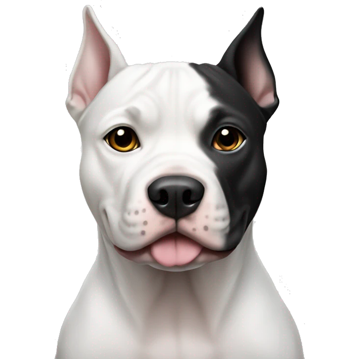Pitbul white and black emoji
