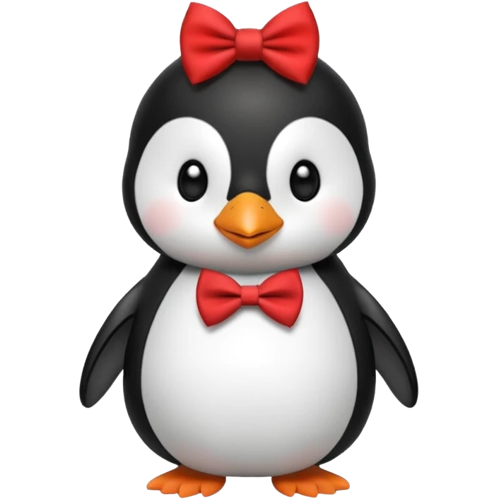 penguin with red bow tie  emoji