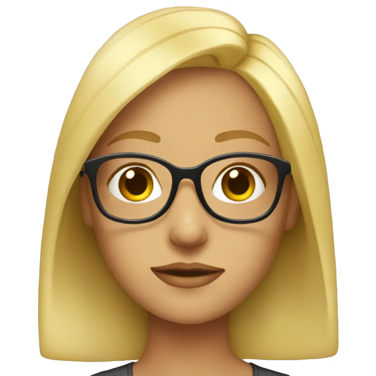 Blond girl whit glasses emoji