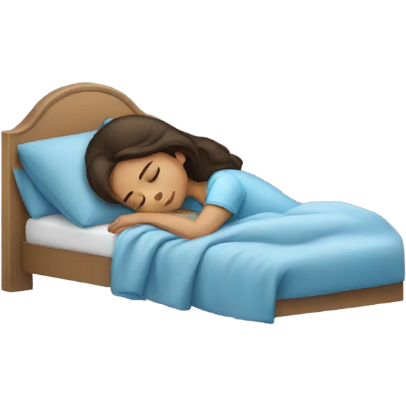 Brunette girl sleeping emoji