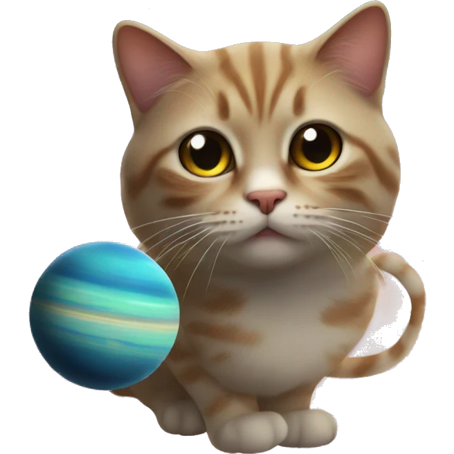 Cat with saturn emoji