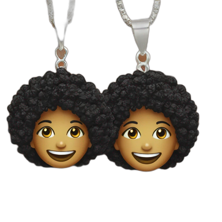 charming smile afro earrings necklace emoji