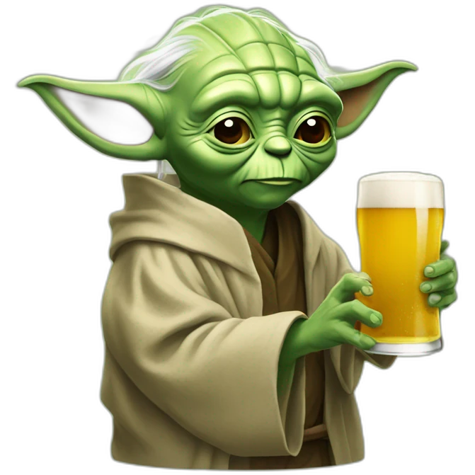 Yoda buvant une bière  emoji