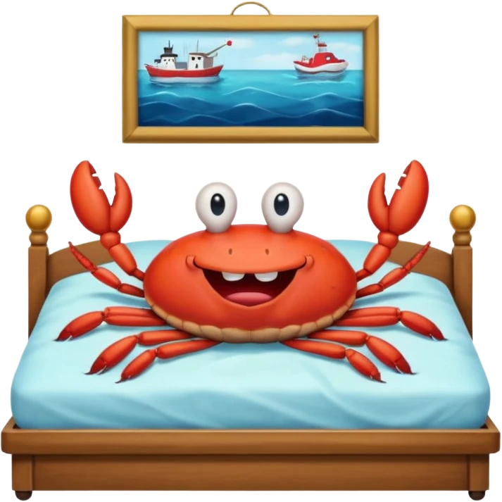 misters Krabs from SpongeBob sleeping in a bed and there floating zzz signs emoji