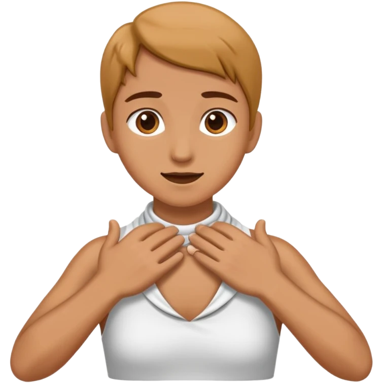 Hands crossing around neck  emoji