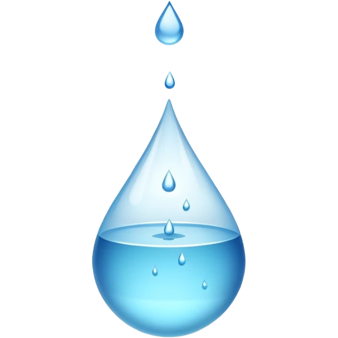 Time paused, droplets floating around emoji