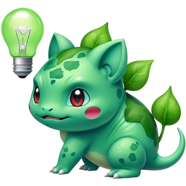 Bulbasaur with a green bulb on back emoji