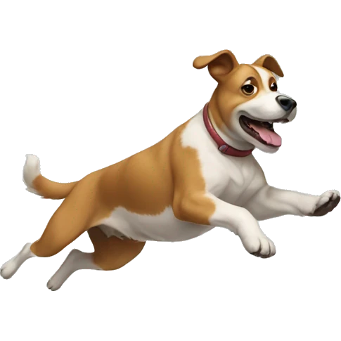 Dog jumping over bar emoji