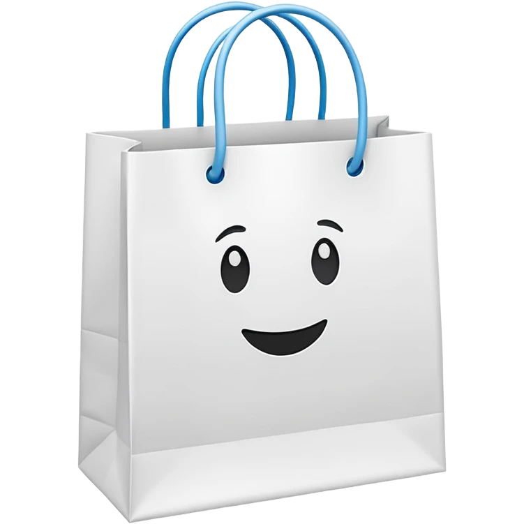 white shopping bag without face!  emoji