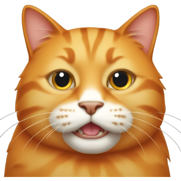 Big Fat orange cat with white mouth emoji