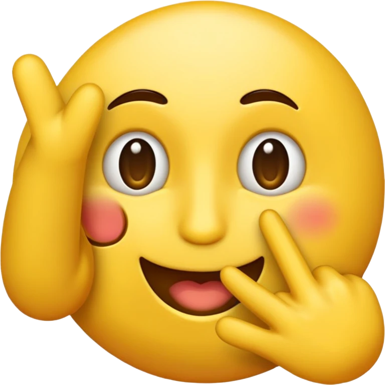 Emetionsloser gelber runder emoji der zeige finger an der stirn hat emoji