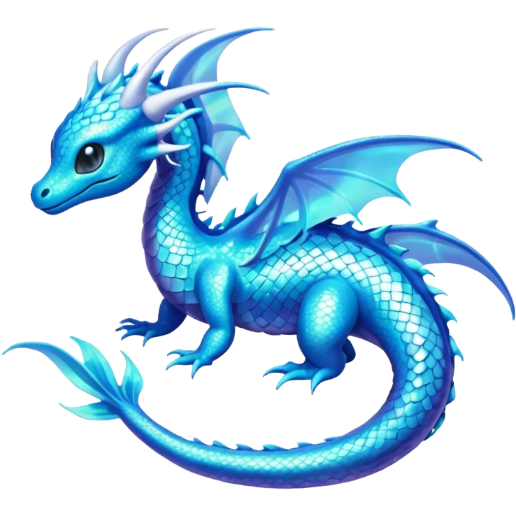 Shiny Sparkly Iridescent Bioluminescent Glowing Lumineon-Dragonair-Fakémon-hybrid-creature (full body)  emoji