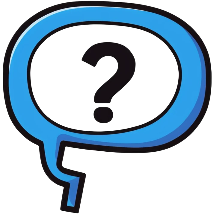 question mark in a speech bubble emoji