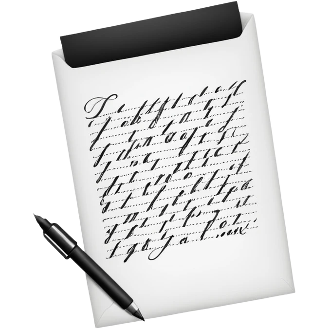 modern handwritten letter emoji