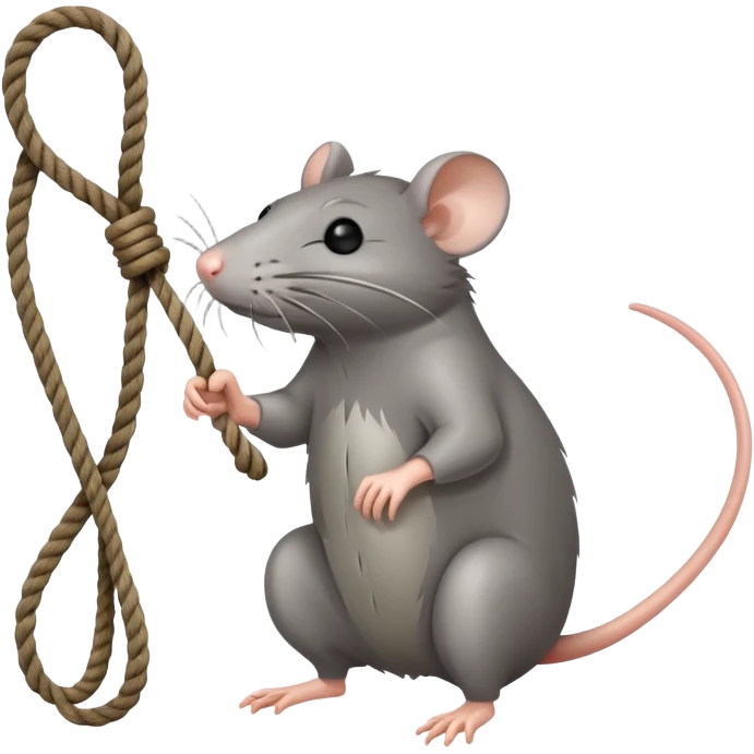 A rat holding a noose  emoji