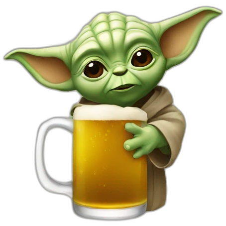 Yoda drink a beer emoji