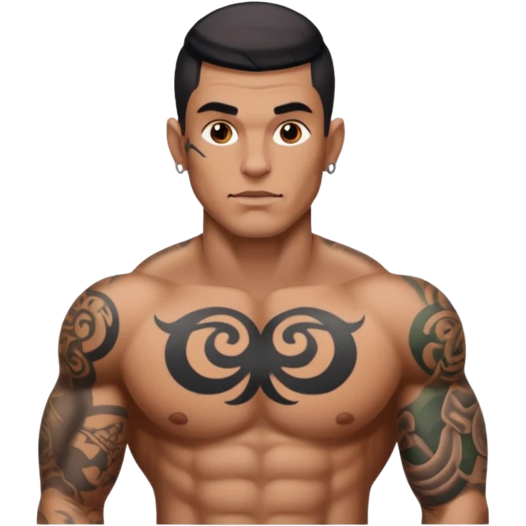 man have more tattoos on his complete body  emoji