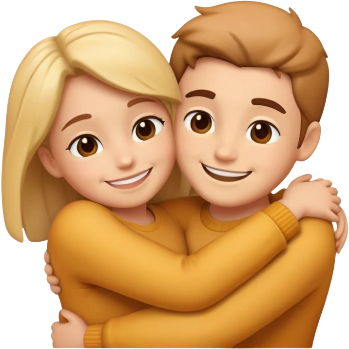 Two characters hugging each other warmly emoji