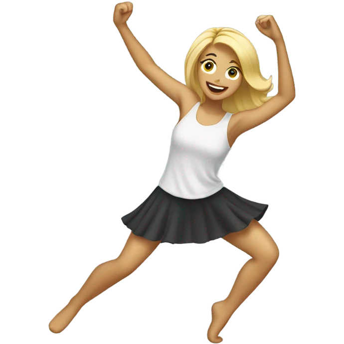 A blonde girl is dancing emoji