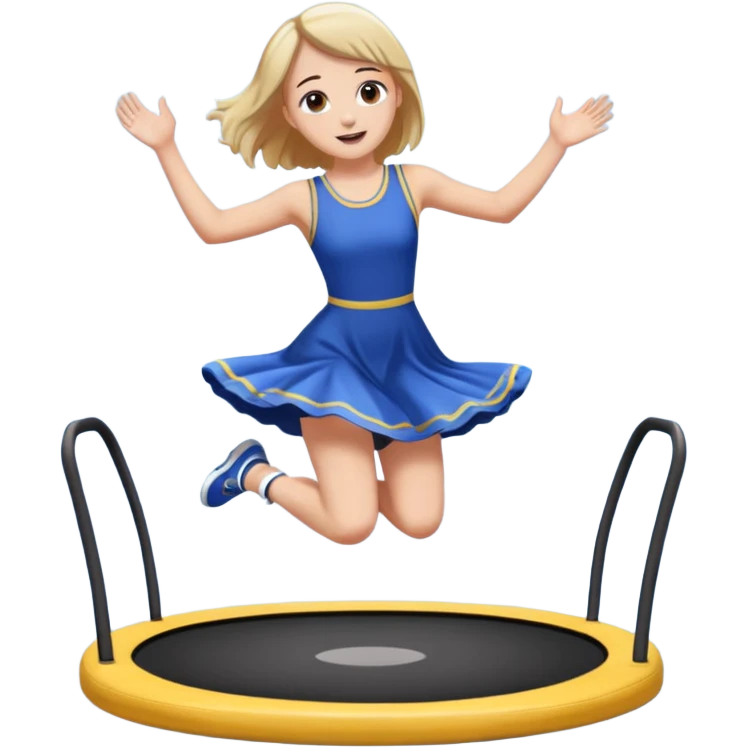 squeezie en robe qui fait du trampoline emoji
