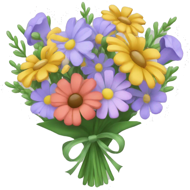 wildflower bouquet with bow emoji