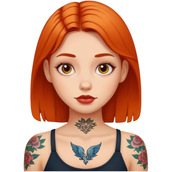 Girl with tattoo emoji