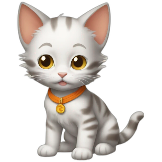 Baby cat with goku hair emoji