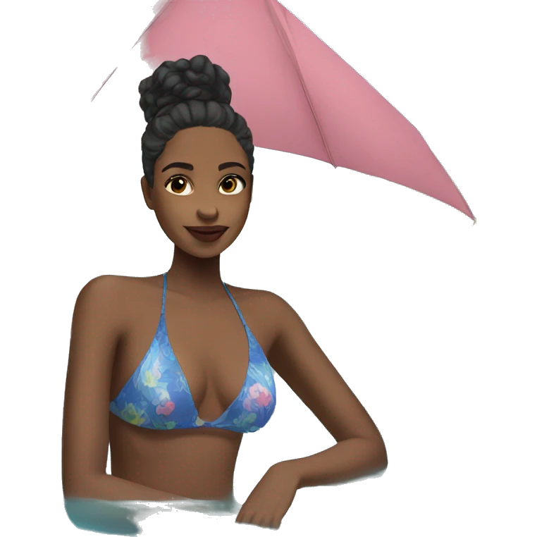 Tekeyah in a swim suit emoji