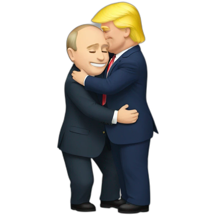 Putin Trump embrace emoji