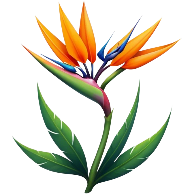 the flower the bird of paradise logo with the letter "A" emoji