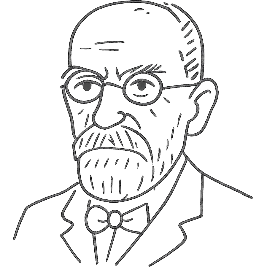 hand-drawn outline icon of Edmund Husserl emoji