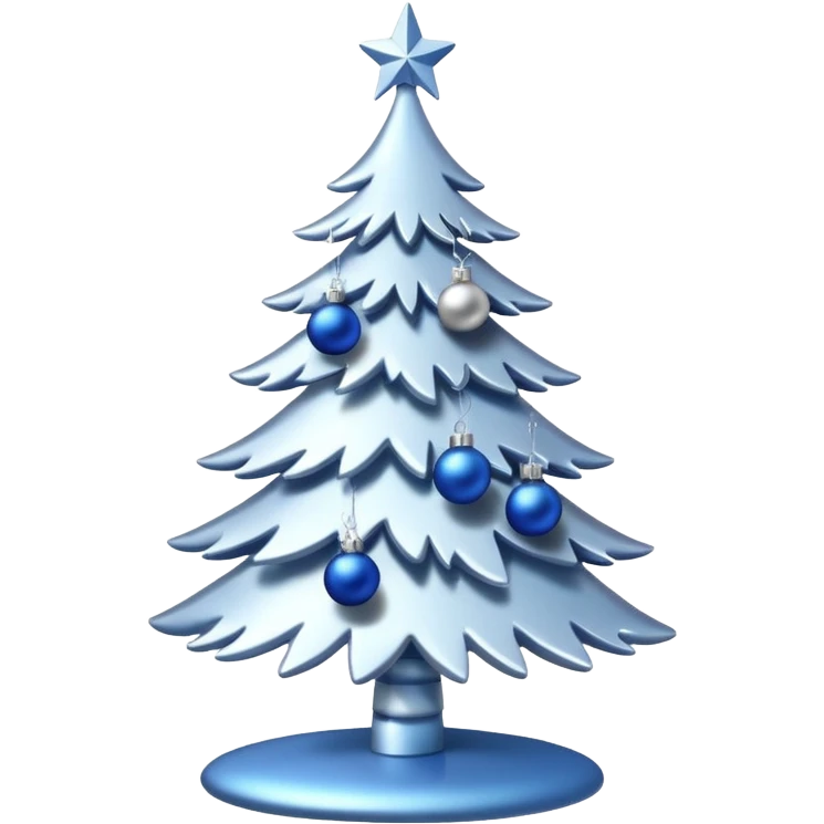 White christmas tree withe blue and silver decoration emoji
