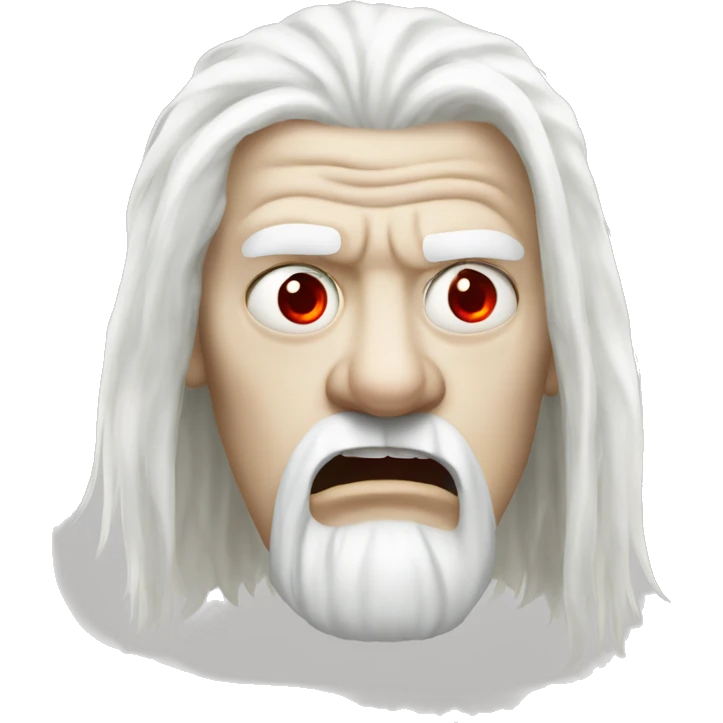 angry aristocratic albino with long white hair one red eye  emoji