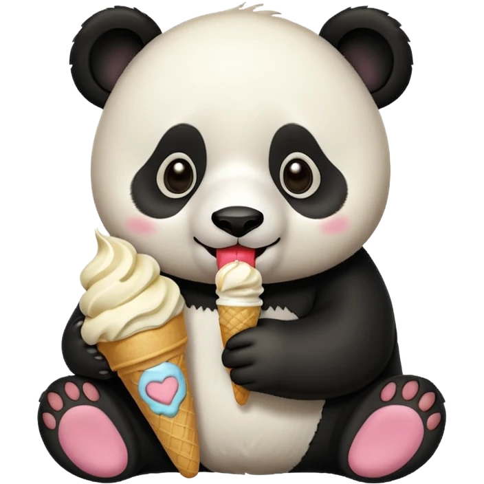 Panda eating ice cream emoji