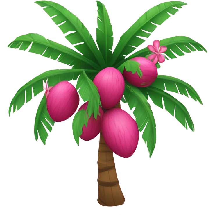 Pink coconut tree  emoji