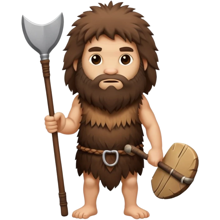 caveman with animal fur clothing and a club emoji