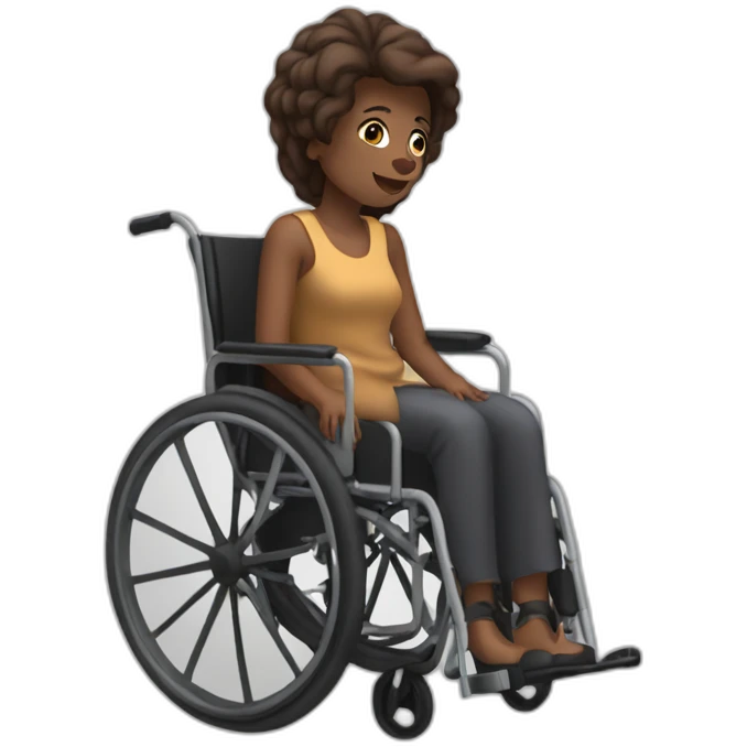a woman in a wheelchair whp loves choclet emoji